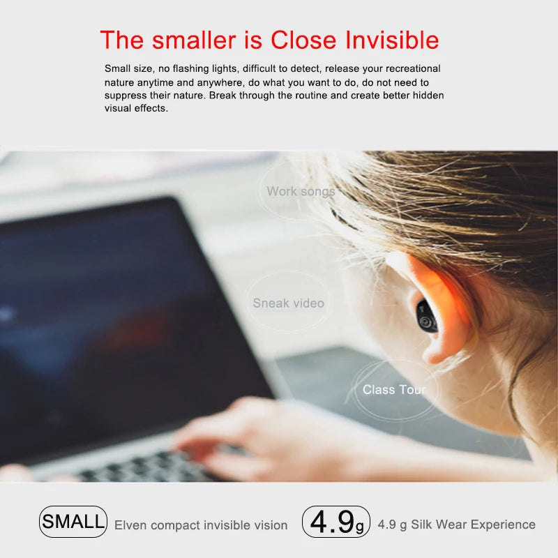 Mini auricolari wireless invisibili con cancellazione del rumore, auricolari stereo vivavoce Bluetooth TWS con microfono
