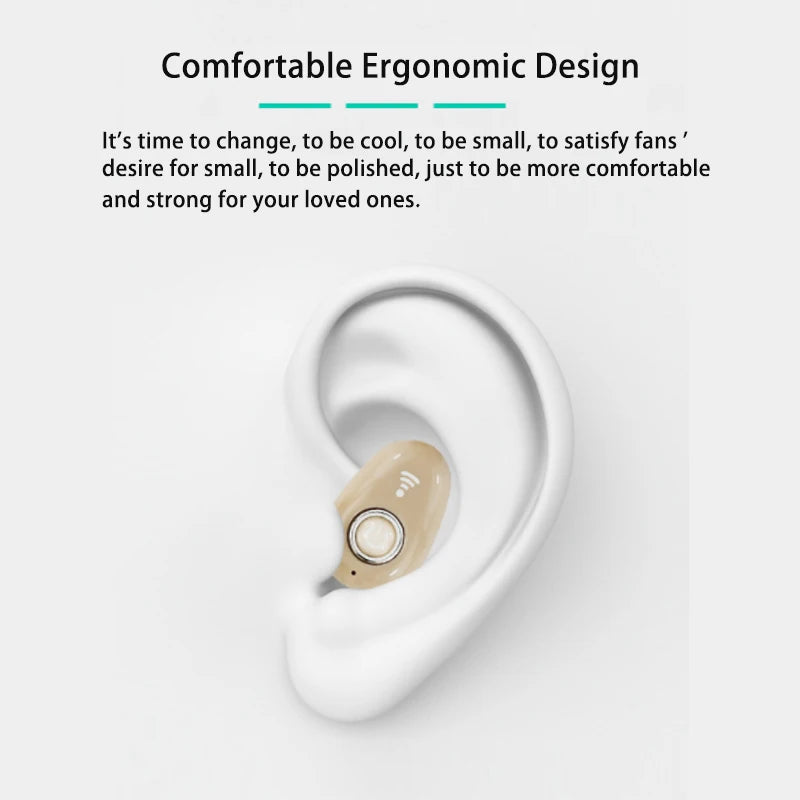 Mini auricolari wireless invisibili con cancellazione del rumore, auricolari stereo vivavoce Bluetooth TWS con microfono