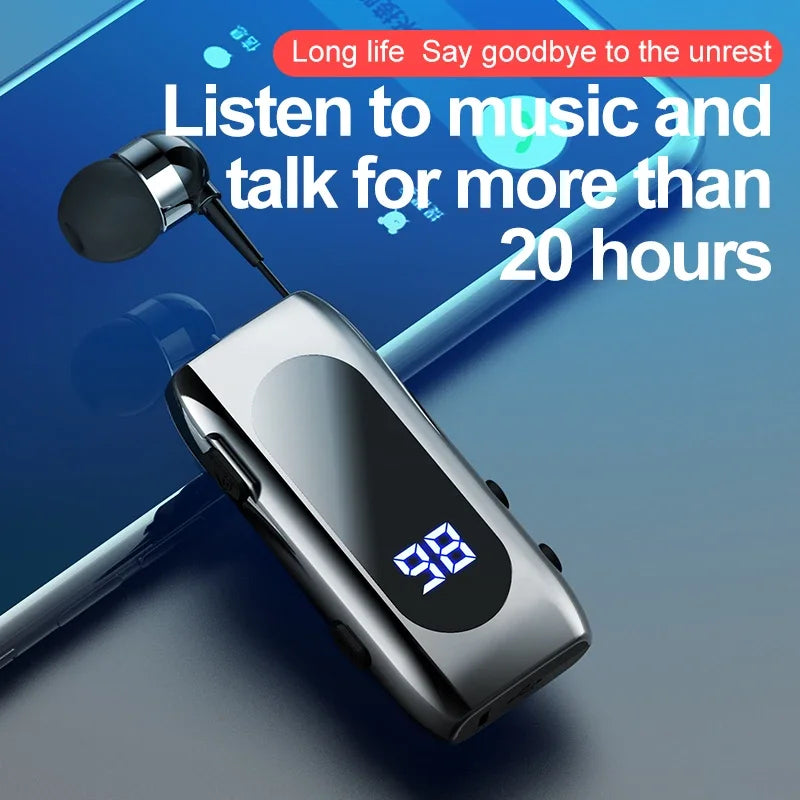 Auricolare wireless con cancellazione del rumore, Bluetooth 5.2, display digitale a LED