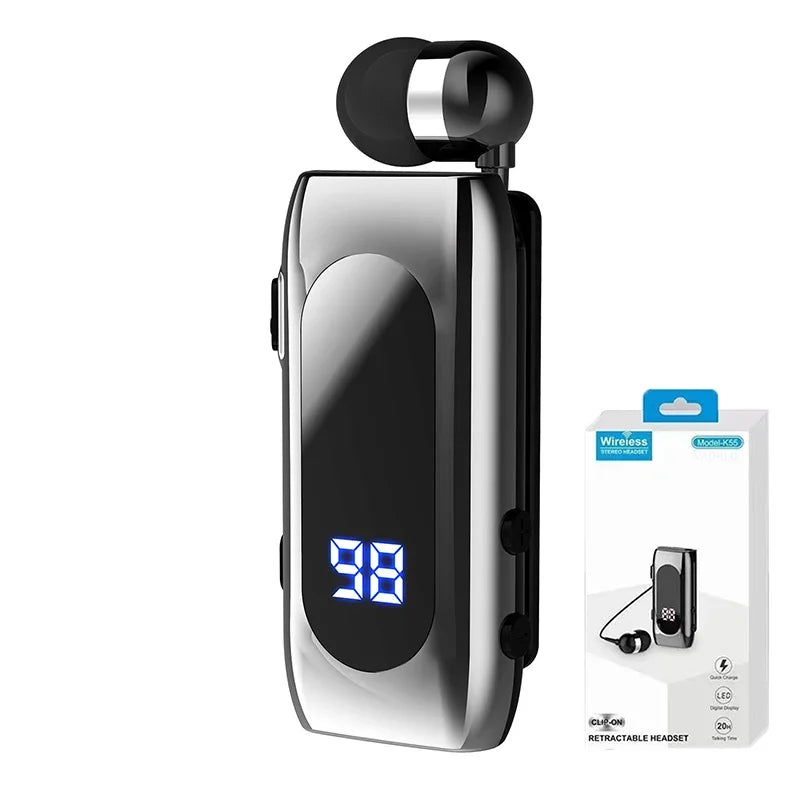Auricolare wireless con cancellazione del rumore, Bluetooth 5.2, display digitale a LED